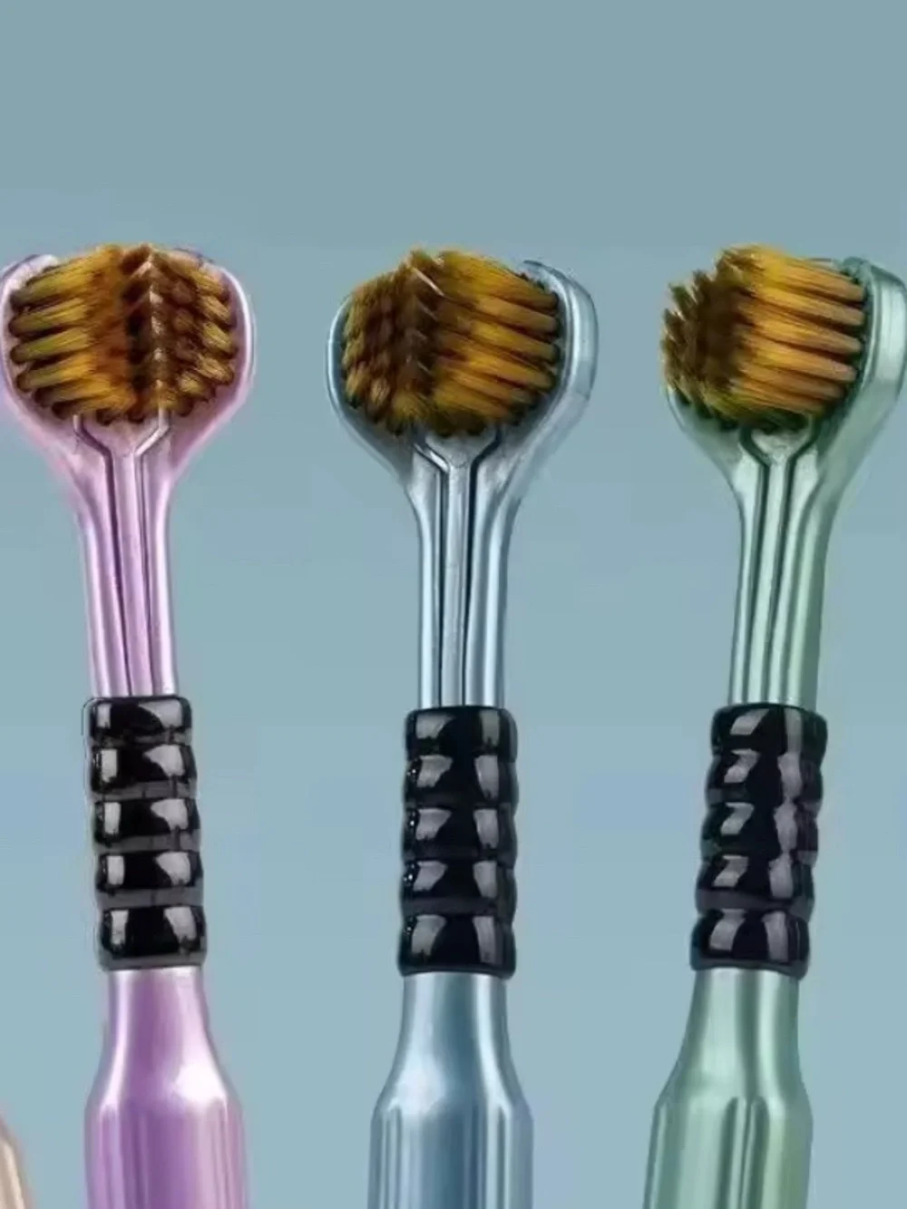 Set of 2 Random Three-Sided Toothbrush Ultra Fine Soft Hair Adult